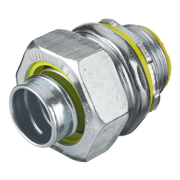 Conduit Fitting Connector, 3-1/2 in, Liquid-Tight, Steel, Zinc Plated